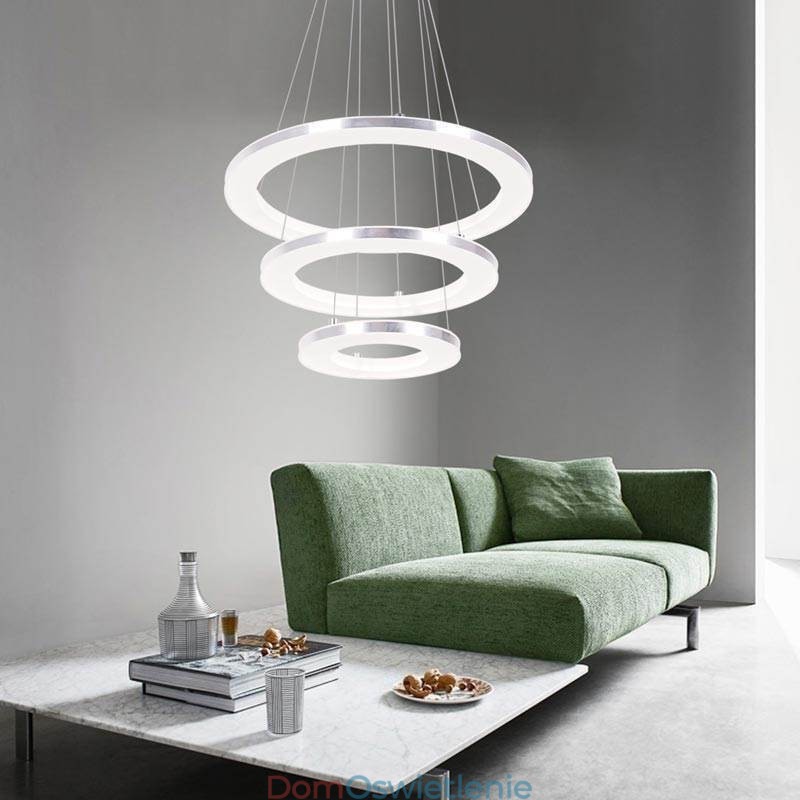 Nowoczesna lampa wisząca akrylowa 3 pierścienie lampa 40+30+20cm