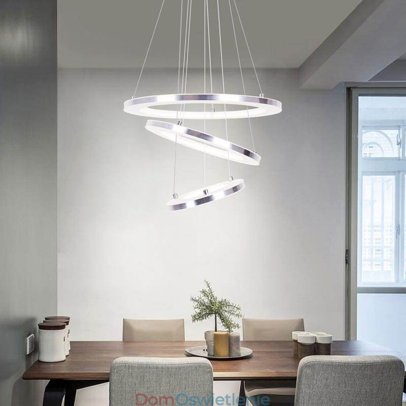 Nowoczesna lampa wisząca akrylowa 3 pierścienie lampa 40+30+20cm