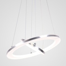 Nowoczesna lampa wisząca akrylowa 2 pierścienie lampa 40+20cm