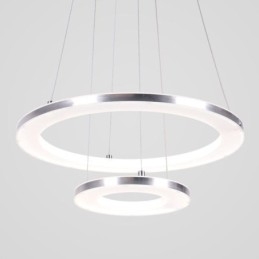 Nowoczesna lampa wisząca akrylowa 2 pierścienie lampa 40+20cm