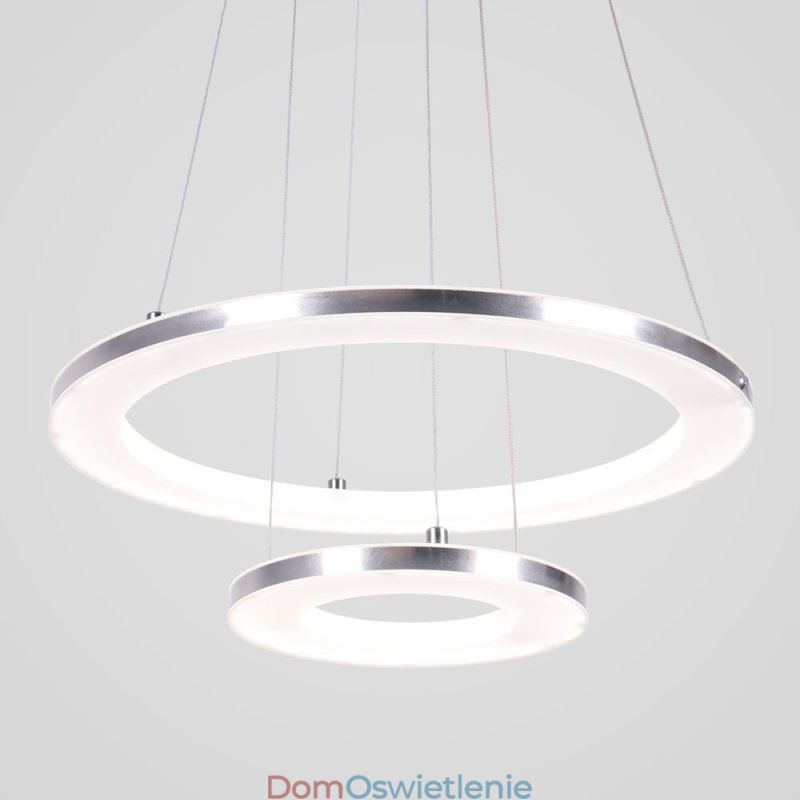 Nowoczesna lampa wisząca akrylowa 2 pierścienie lampa 40+20cm