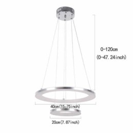 Nowoczesna lampa wisząca akrylowa 2 pierścienie lampa 40+20cm