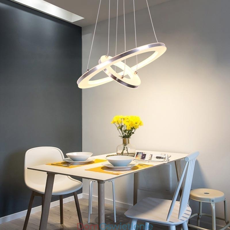 Nowoczesna lampa wisząca akrylowa 2 pierścienie lampa 40+20cm