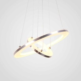 Nowoczesna lampa wisząca akrylowa 2 pierścienie lampa 40+20cm