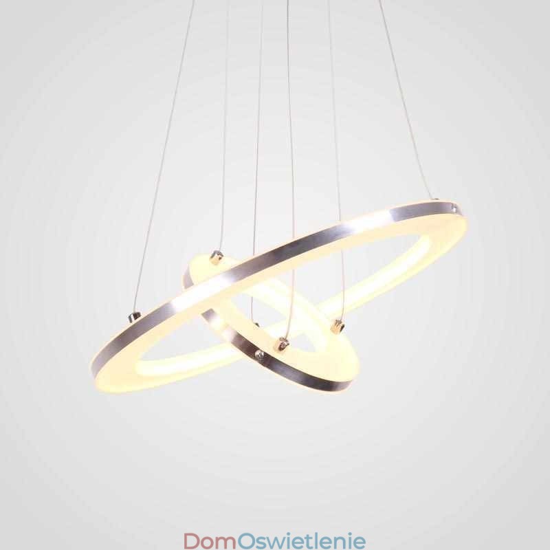 Nowoczesna lampa wisząca akrylowa 2 pierścienie lampa 40+20cm