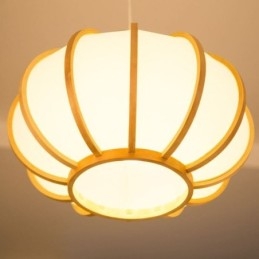 Kreatywna japońska lampa wisząca z bambusa Nowoczesna prosta lampa wisząca do herbaciarni, okrągła lampa