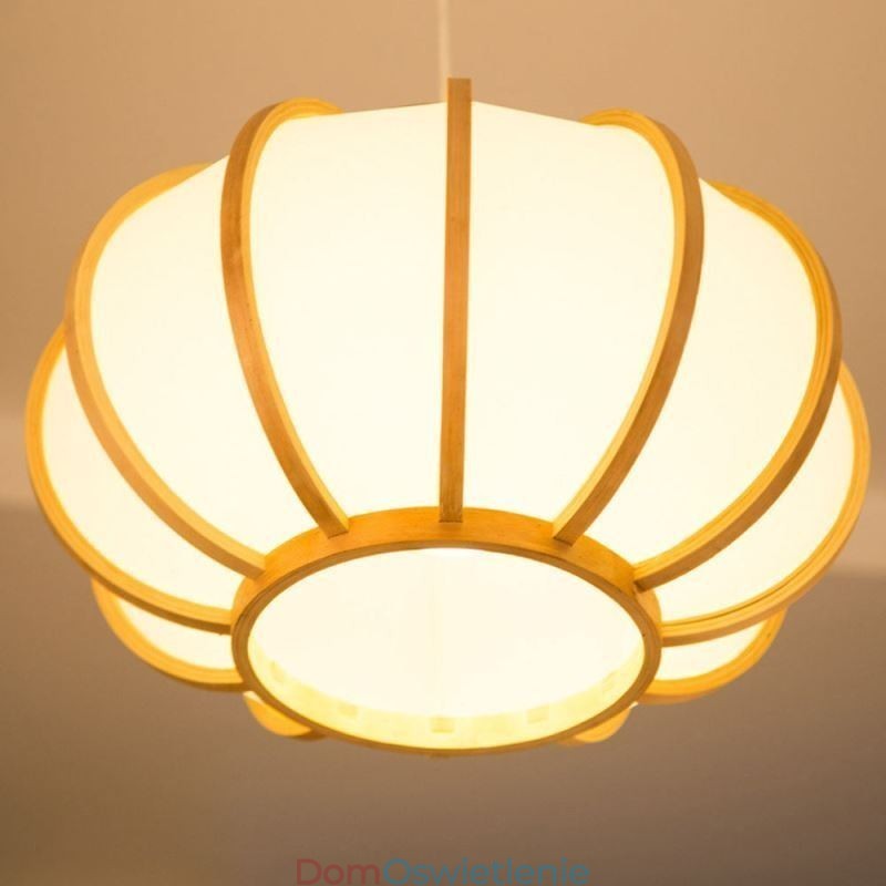 Kreatywna japońska lampa wisząca z bambusa Nowoczesna prosta lampa wisząca do herbaciarni, okrągła lampa
