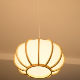 Kreatywna japońska lampa wisząca z bambusa Nowoczesna prosta lampa wisząca do herbaciarni, okrągła lampa