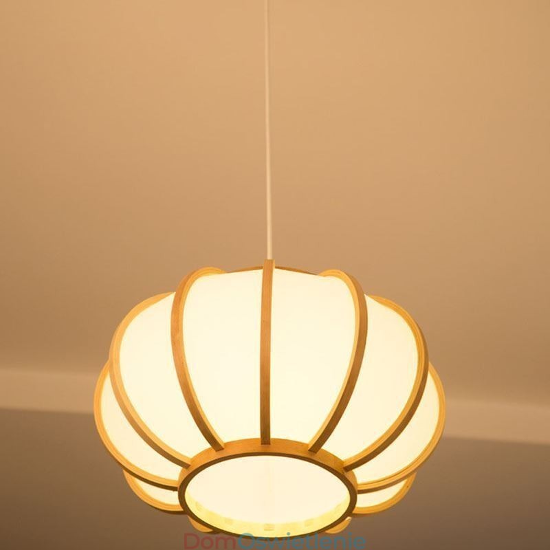 Kreatywna japońska lampa wisząca z bambusa Nowoczesna prosta lampa wisząca do herbaciarni, okrągła lampa