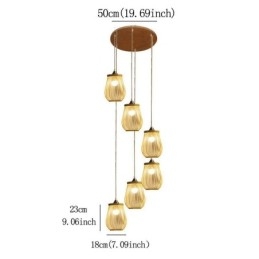 Lampa wisząca Hollow Cage Nowoczesne oświetlenie wiszące z bambusa