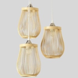 Lampa wisząca Hollow Cage Nowoczesne oświetlenie wiszące z bambusa