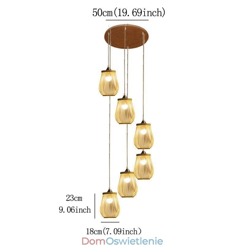 Lampa wisząca Hollow Cage Nowoczesne oświetlenie wiszące z bambusa