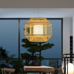 Latarnia Lampa wisząca z bambusa Kreatywna japońska lampa wisząca