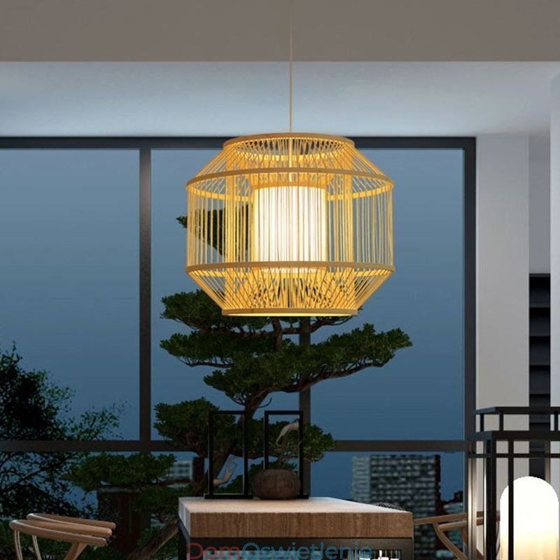 Latarnia Lampa wisząca z bambusa Kreatywna japońska lampa wisząca