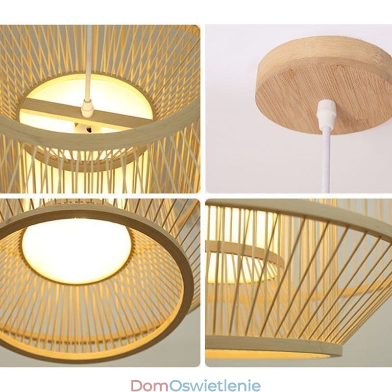 Latarnia Lampa wisząca z bambusa Kreatywna japońska lampa wisząca