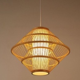 Żyroskopowa lampa wisząca z bambusa