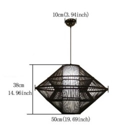 Żyroskopowa lampa wisząca z bambusa