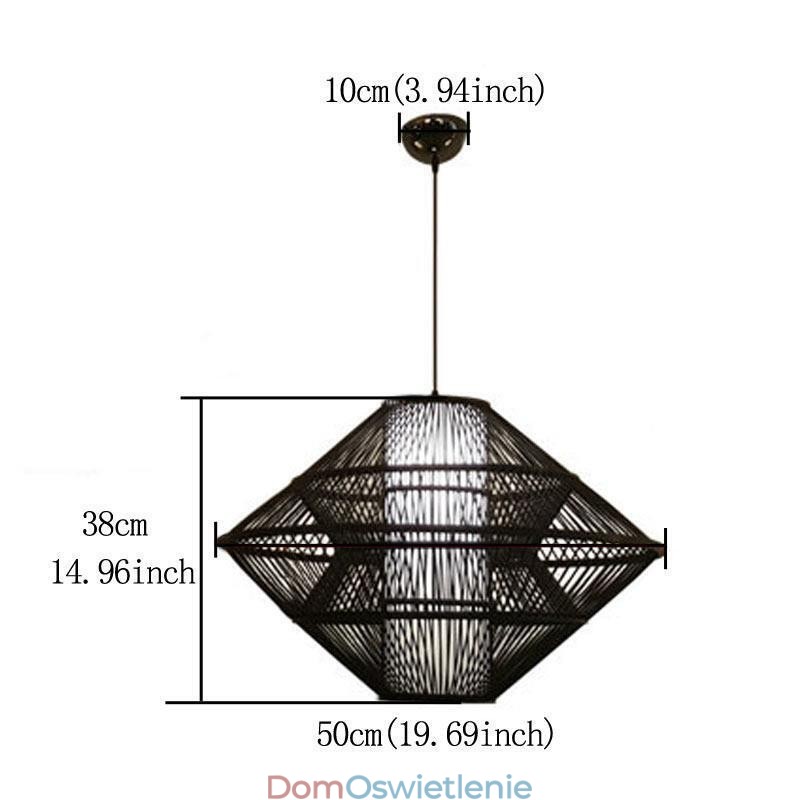 Żyroskopowa lampa wisząca z bambusa