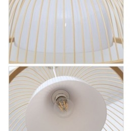 Nowoczesna prosta lampa wisząca skierowana w dół Specjalna lampa wisząca z bambusa Oświetlenie nocne