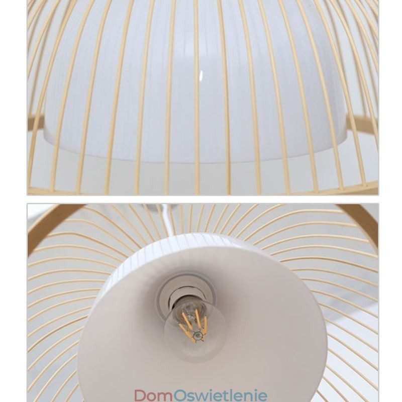 Nowoczesna prosta lampa wisząca skierowana w dół Specjalna lampa wisząca z bambusa Oświetlenie nocne