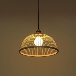 Nowoczesna prosta lampa wisząca skierowana w dół Specjalna lampa wisząca z bambusa Oświetlenie nocne