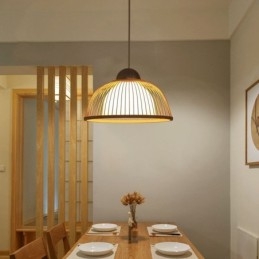Nowoczesna prosta lampa wisząca skierowana w dół Specjalna lampa wisząca z bambusa Oświetlenie nocne