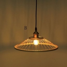 Wisząca lampa z bambusa Dome, ręcznie tkana lampa wisząca