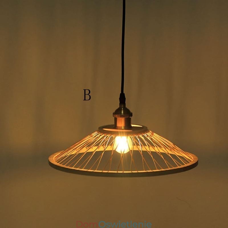 Wisząca lampa z bambusa Dome, ręcznie tkana lampa wisząca
