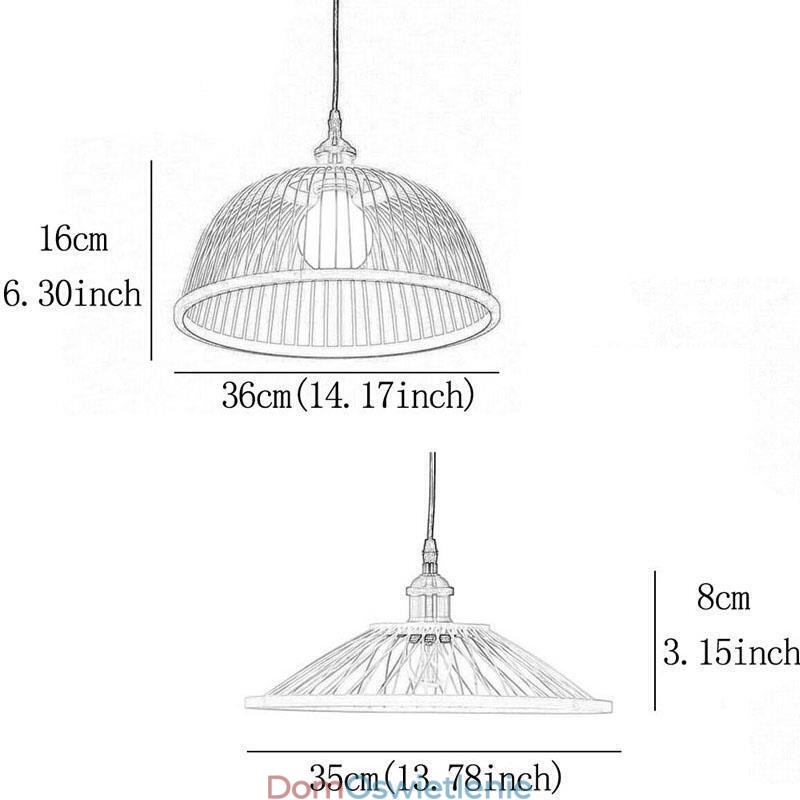 Wisząca lampa z bambusa Dome, ręcznie tkana lampa wisząca