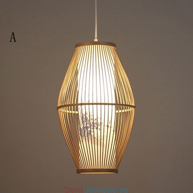 Klasyczna ręcznie robiona lampa wisząca z bambusa