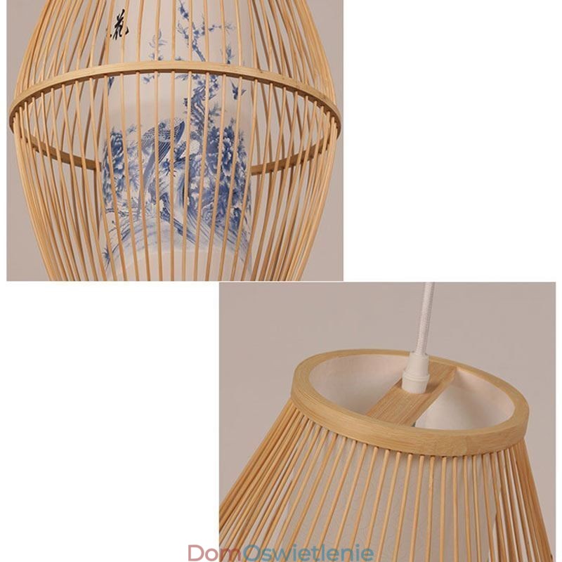 Klasyczna ręcznie robiona lampa wisząca z bambusa