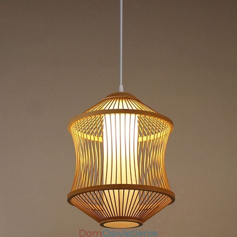 Wisząca lampa w kształcie klatki z bambusa Visual Comfort