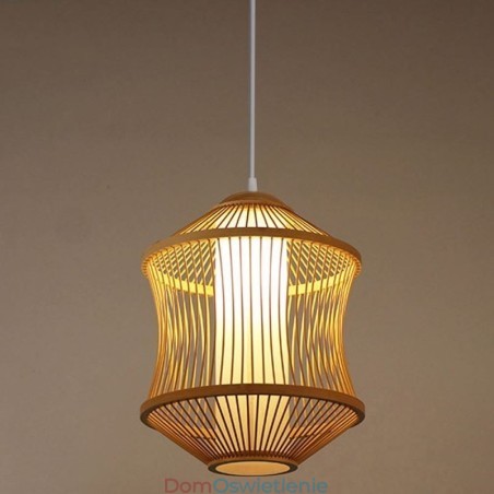 Wisząca lampa w kształcie klatki z bambusa Visual Comfort Wisząca lampa w kształcie klatki z bambusa Visual Comfort