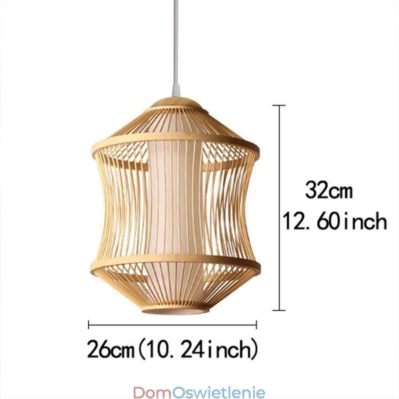 Wisząca lampa w kształcie klatki z bambusa Visual Comfort
