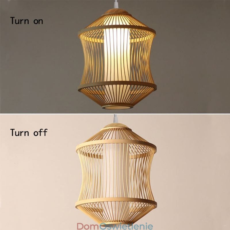 Wisząca lampa w kształcie klatki z bambusa Visual Comfort
