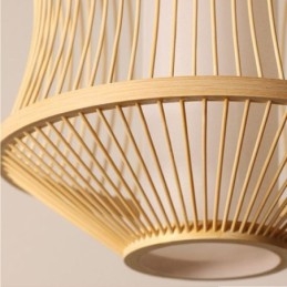 Wisząca lampa w kształcie klatki z bambusa Visual Comfort