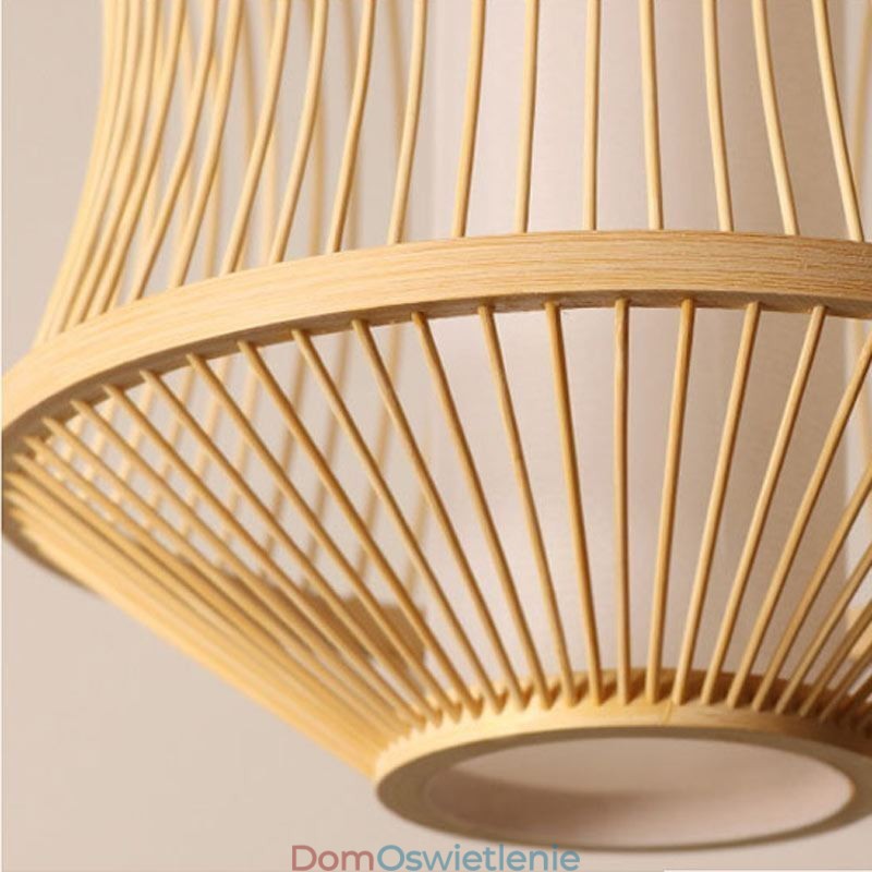 Wisząca lampa w kształcie klatki z bambusa Visual Comfort