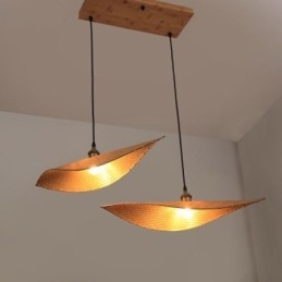 Kreatywna lampa wisząca z liści Współczesna lampa wisząca z bambusa Oświetlenie herbaciarni