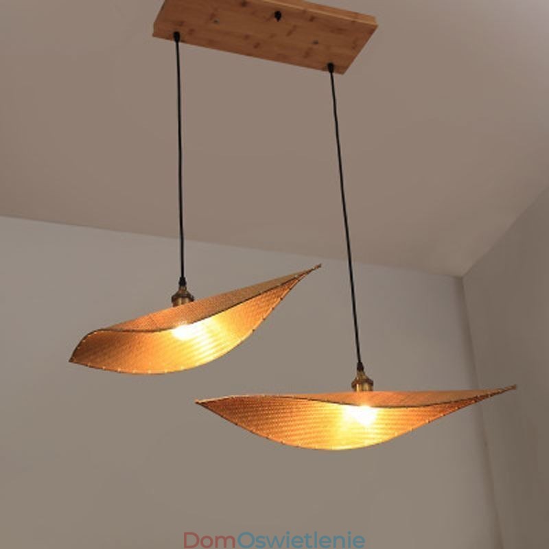 Kreatywna lampa wisząca z liści Współczesna lampa wisząca z bambusa Oświetlenie herbaciarni