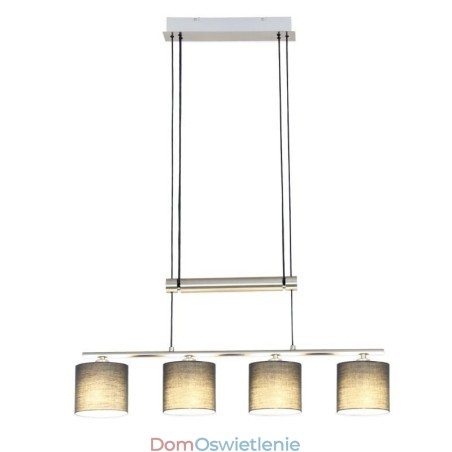 Nowoczesna lampa wisząca z 4 światłami i kloszem z tkaniny, regulowana wysokość Nowoczesna lampa wisząca z 4 światłami i kloszem z tkaniny, regulowana wysokość