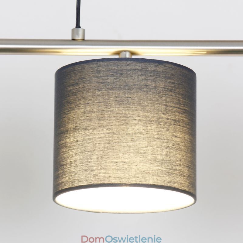 Nowoczesna lampa wisząca z 4 światłami i kloszem z tkaniny, regulowana wysokość