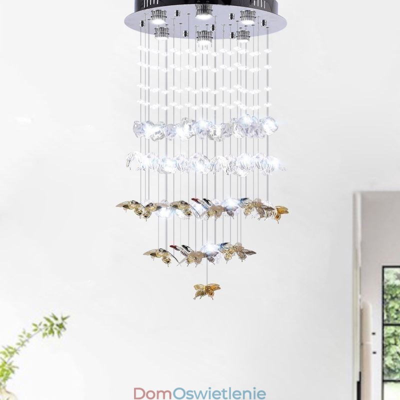 Nordic Wisząca lampa Kreatywny motyl Szklana lampa wisząca