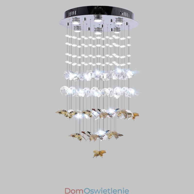 Nordic Wisząca lampa Kreatywny motyl Szklana lampa wisząca