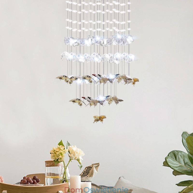 Nordic Wisząca lampa Kreatywny motyl Szklana lampa wisząca