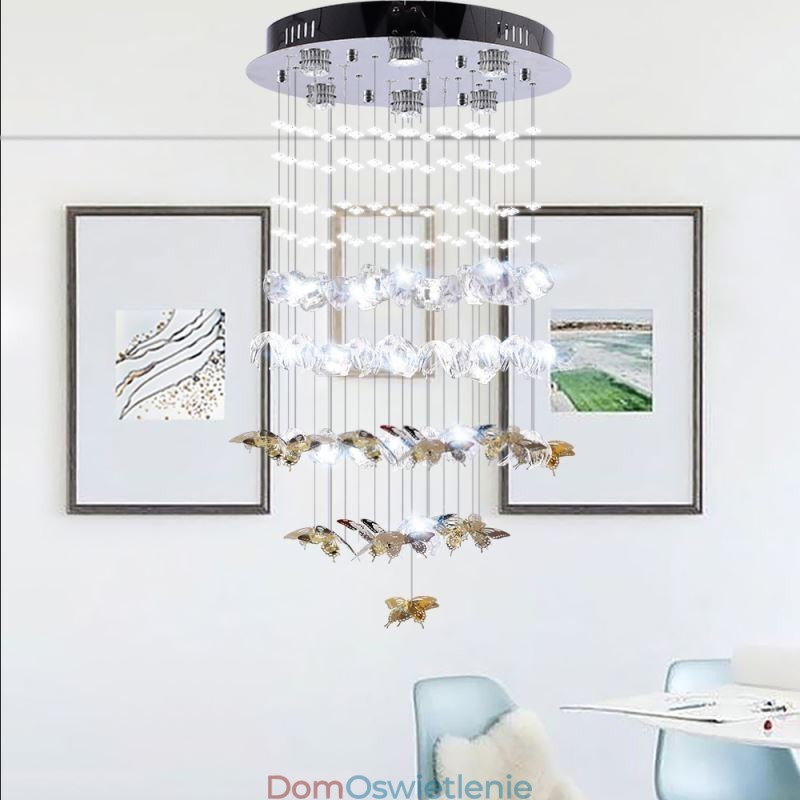 Nordic Wisząca lampa Kreatywny motyl Szklana lampa wisząca