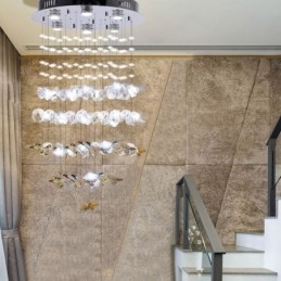 Nordic Wisząca lampa Kreatywny motyl Szklana lampa wisząca