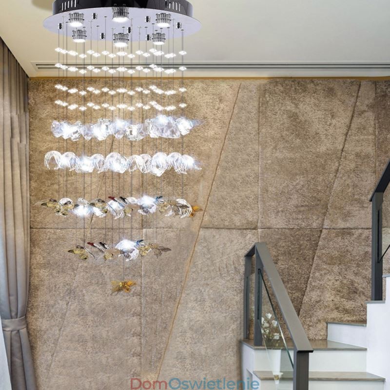 Nordic Wisząca lampa Kreatywny motyl Szklana lampa wisząca