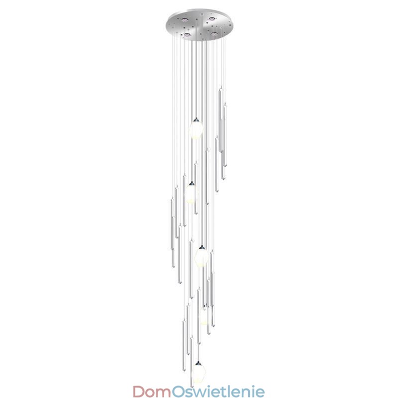 Wisząca lampa klastrowa, nowoczesny duży wiszący kryształowy żyrandol, schody dwupoziomowe