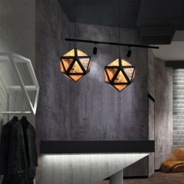 Geometryczna lampa wisząca w kształcie diamentu, 3D, półprzezroczysta konstrukcja