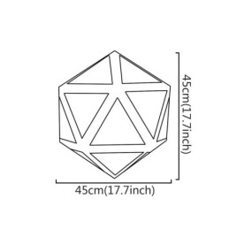Geometryczna lampa wisząca w kształcie diamentu, 3D, półprzezroczysta konstrukcja
